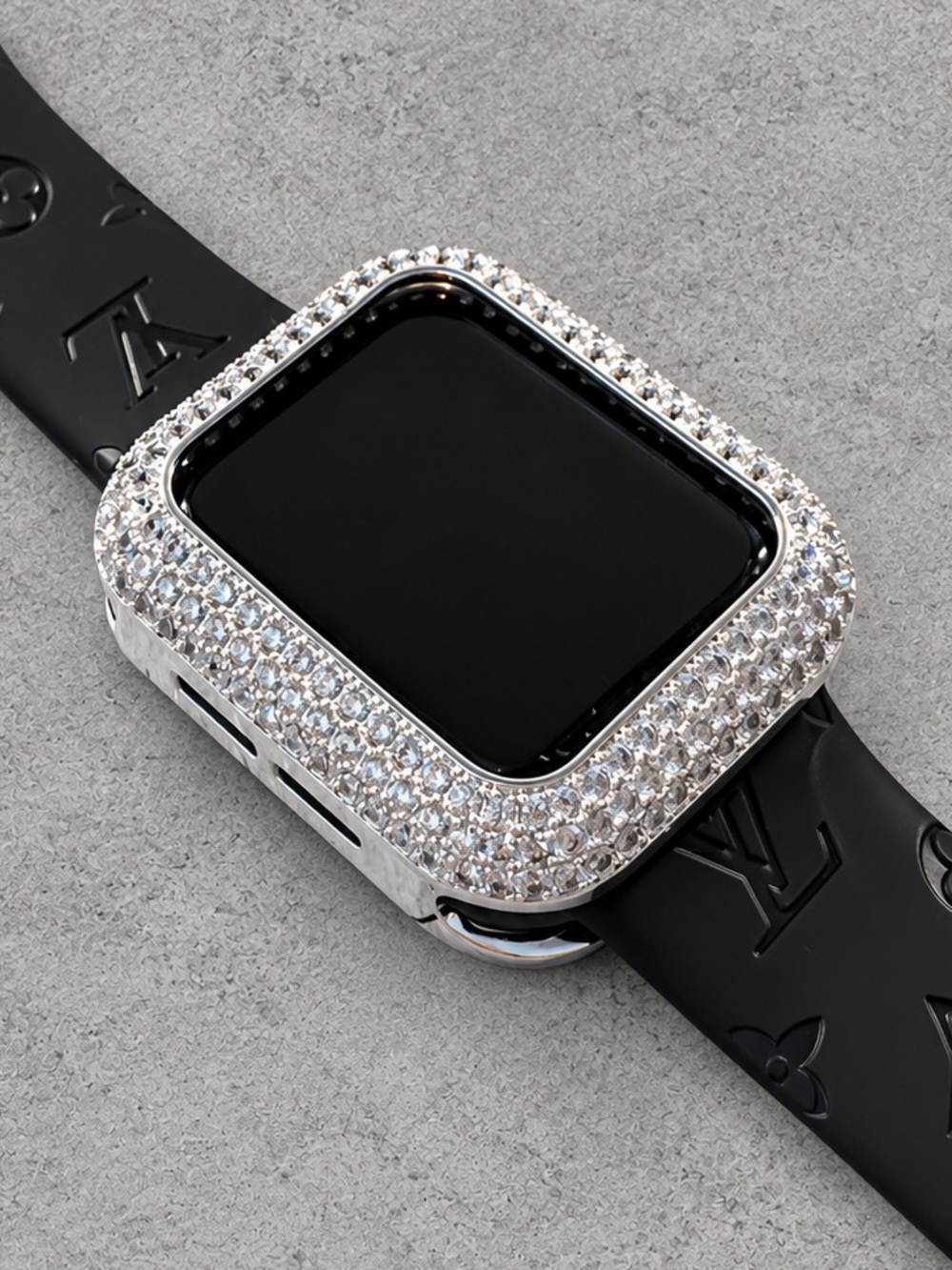 Silver 41mm Bling Watch Case Bezel Rhinestone Apple Watch Case